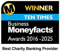 Winner of the Business Moneyfacts Awards 2016-2025 for best charity banking provider